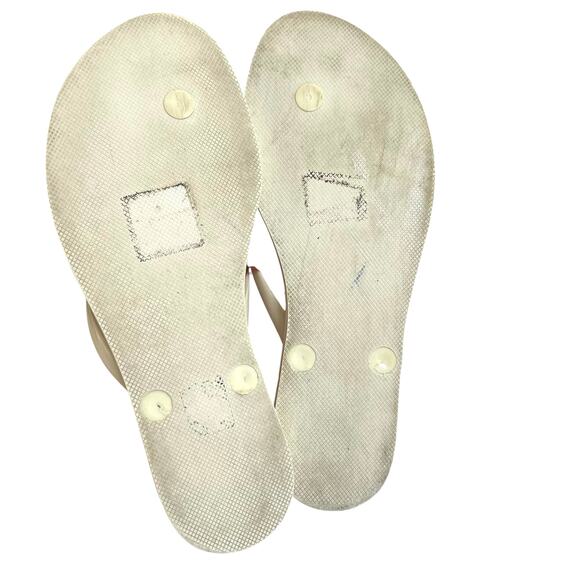 Tory Burch White Logo Flip Flops Size 7 Women’s Sandals - Picture 8 of 9